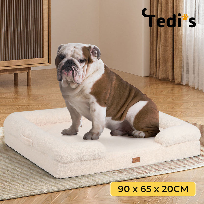 Tedi’s Orthopedic Dog Calming Bed in Cream