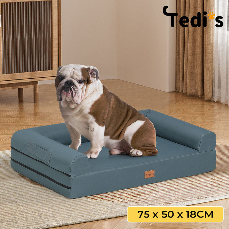 Tedi’s Waterproof Orthopedic Dog Calming Bed in Dark Grey