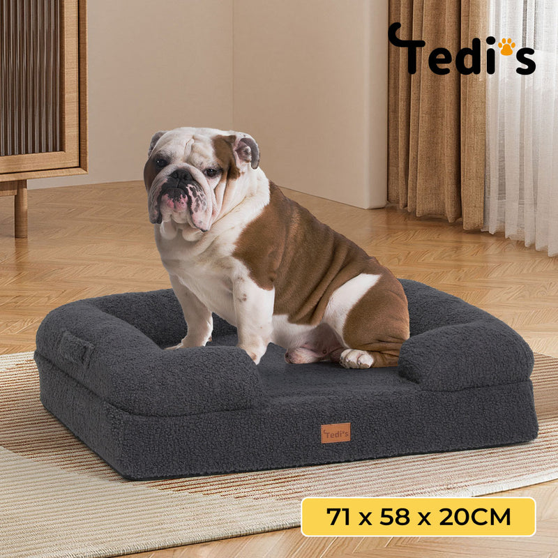 Tedi’s Orthopedic Dog Calming Bed in Dark Grey