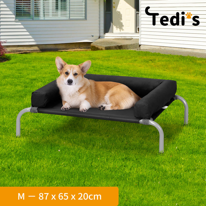 Tedi's Pet Elevated Dog Bed with Removable Bolsters