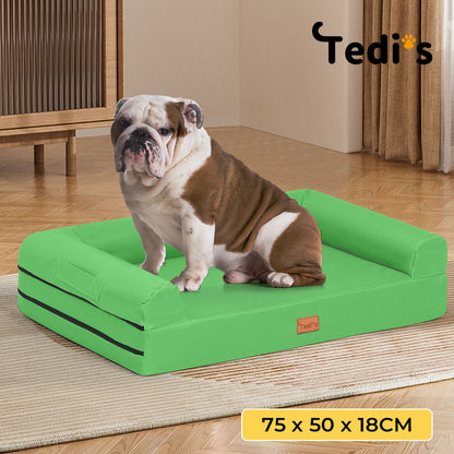 Tedi’s Waterproof Orthopedic Dog Calming Bed in Green