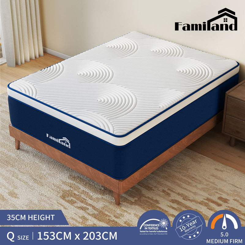 Familand 35cm Mattresses Queen Double King Single Euro Top Medium Firm Memory Foam Bed