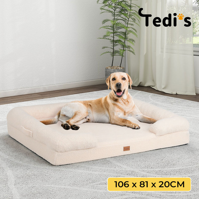 Tedi’s Orthopedic Dog Calming Bed in Cream