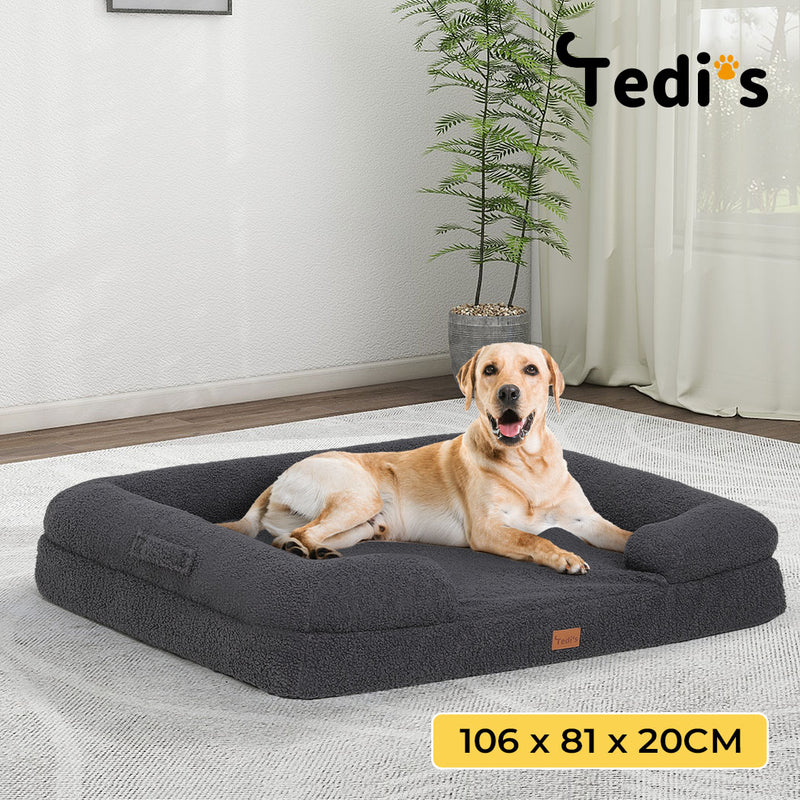 Tedi’s Orthopedic Dog Calming Bed in Dark Grey