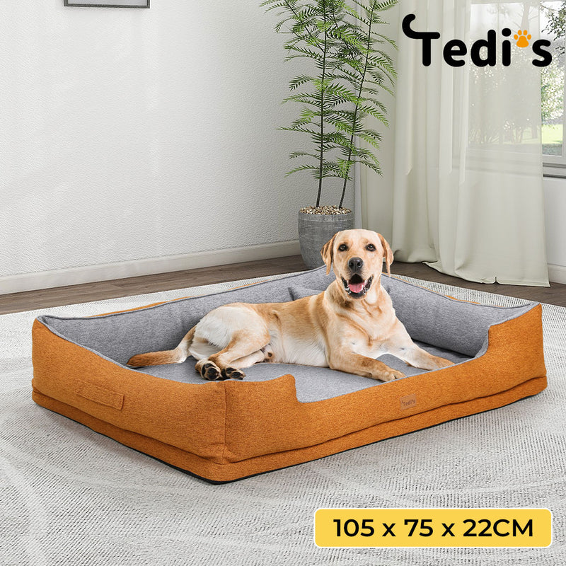 Tedi's Orthopedic Dog Bed in orange