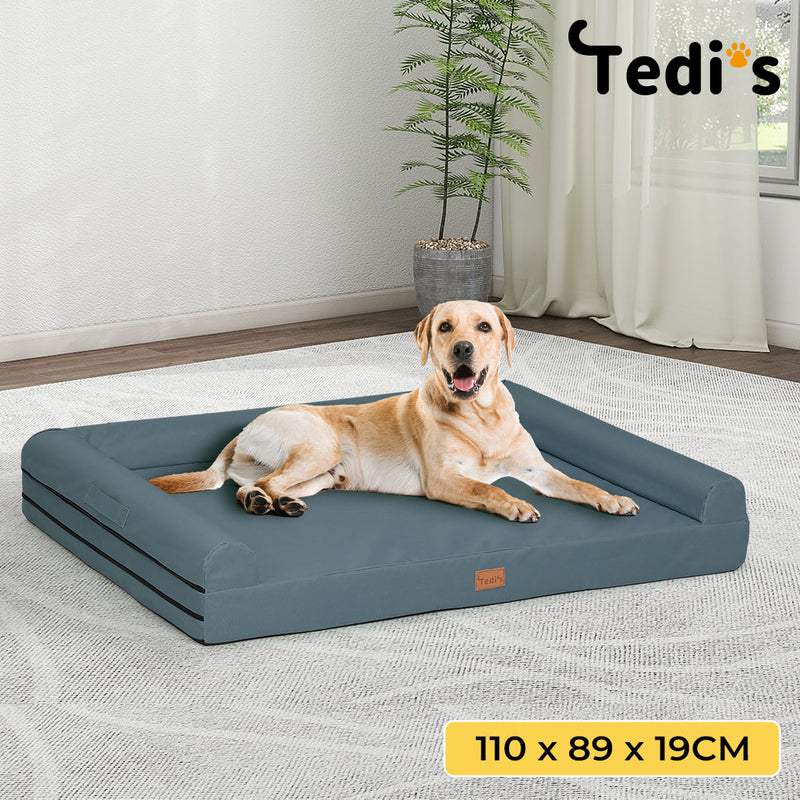 Tedi’s Waterproof Orthopedic Dog Calming Bed in Dark Grey