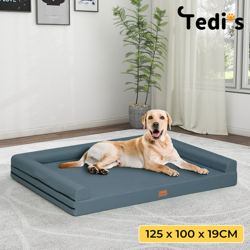 Tedi’s Waterproof Orthopedic Dog Calming Bed in Dark Grey