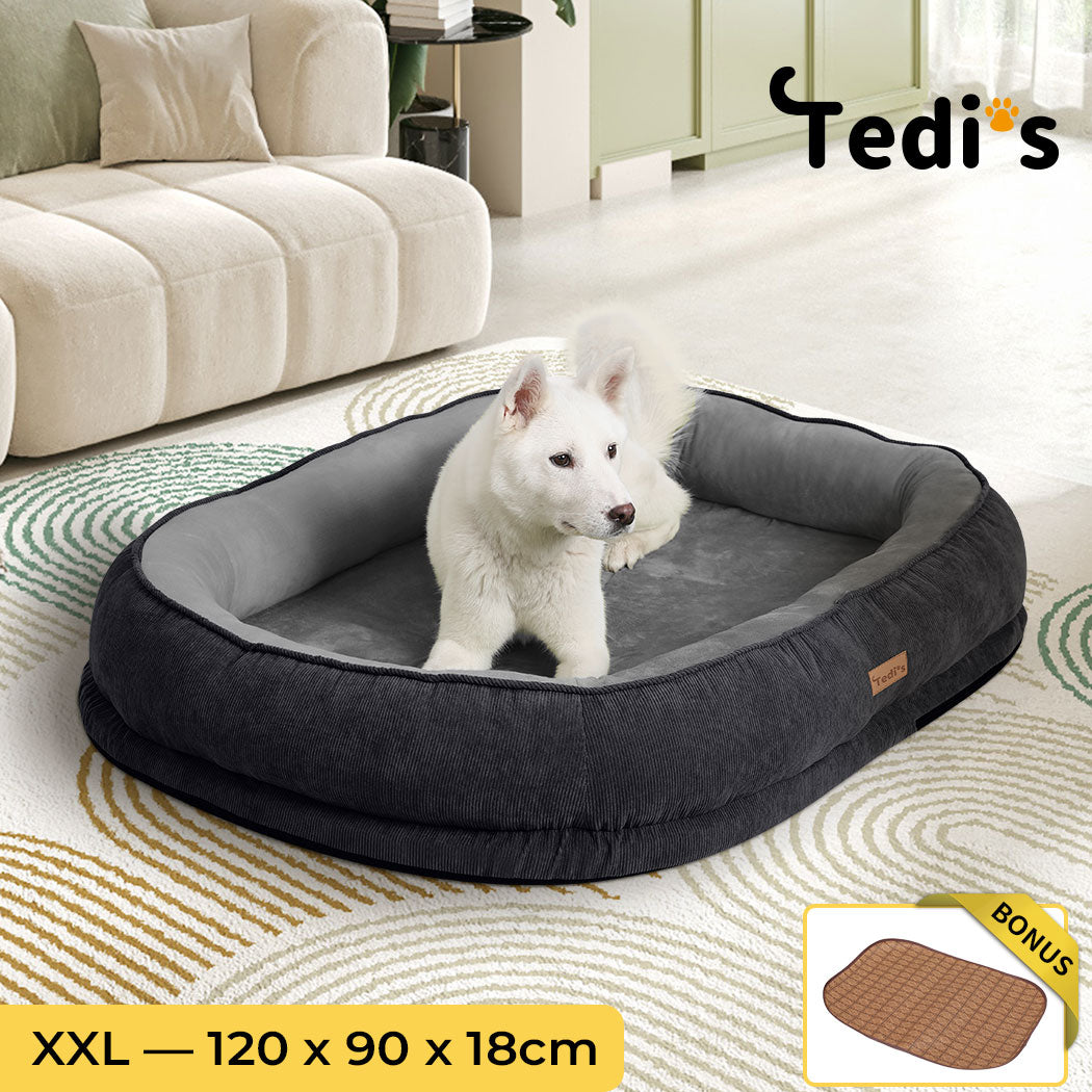 Tedi’s Orthopedic Dog Bed with Rattan Mat
