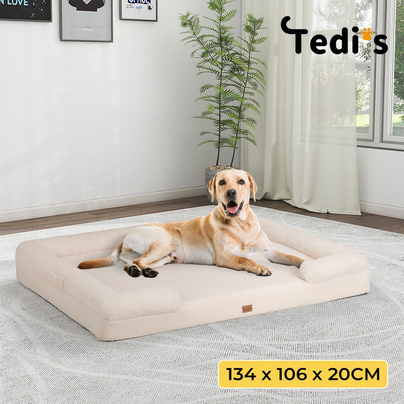 Tedi’s Orthopedic Dog Calming Bed in Cream
