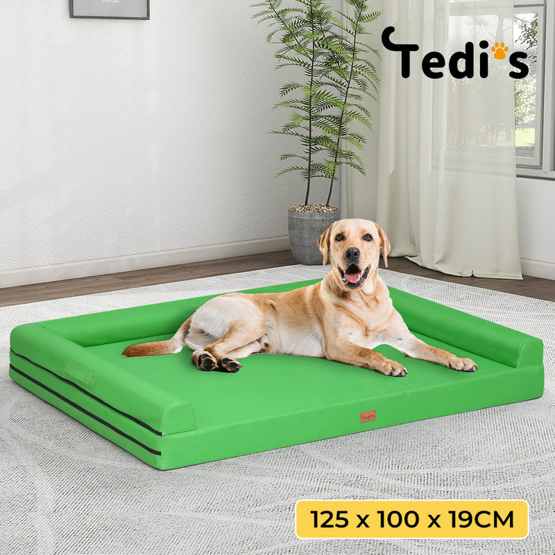 Tedi’s Waterproof Orthopedic Dog Calming Bed in Green