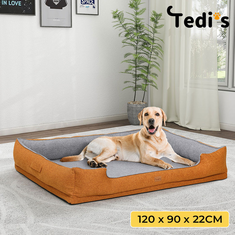 Tedi's Orthopedic Dog Bed in orange